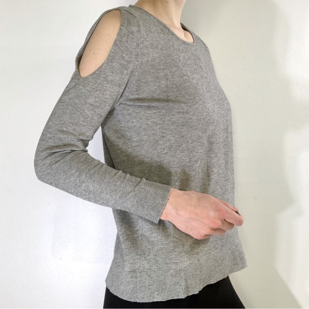 Cold Shoulder Gray Sweater